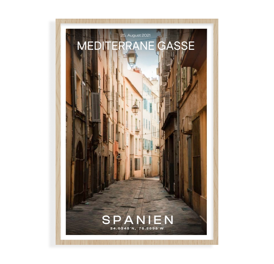 Mediterrane Gasse Fotoposter