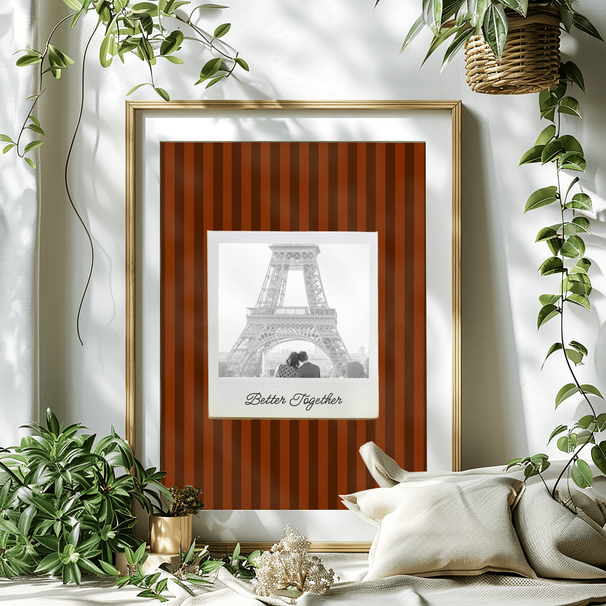 Fotoposter Dia auf gestreiftem Hintergrund