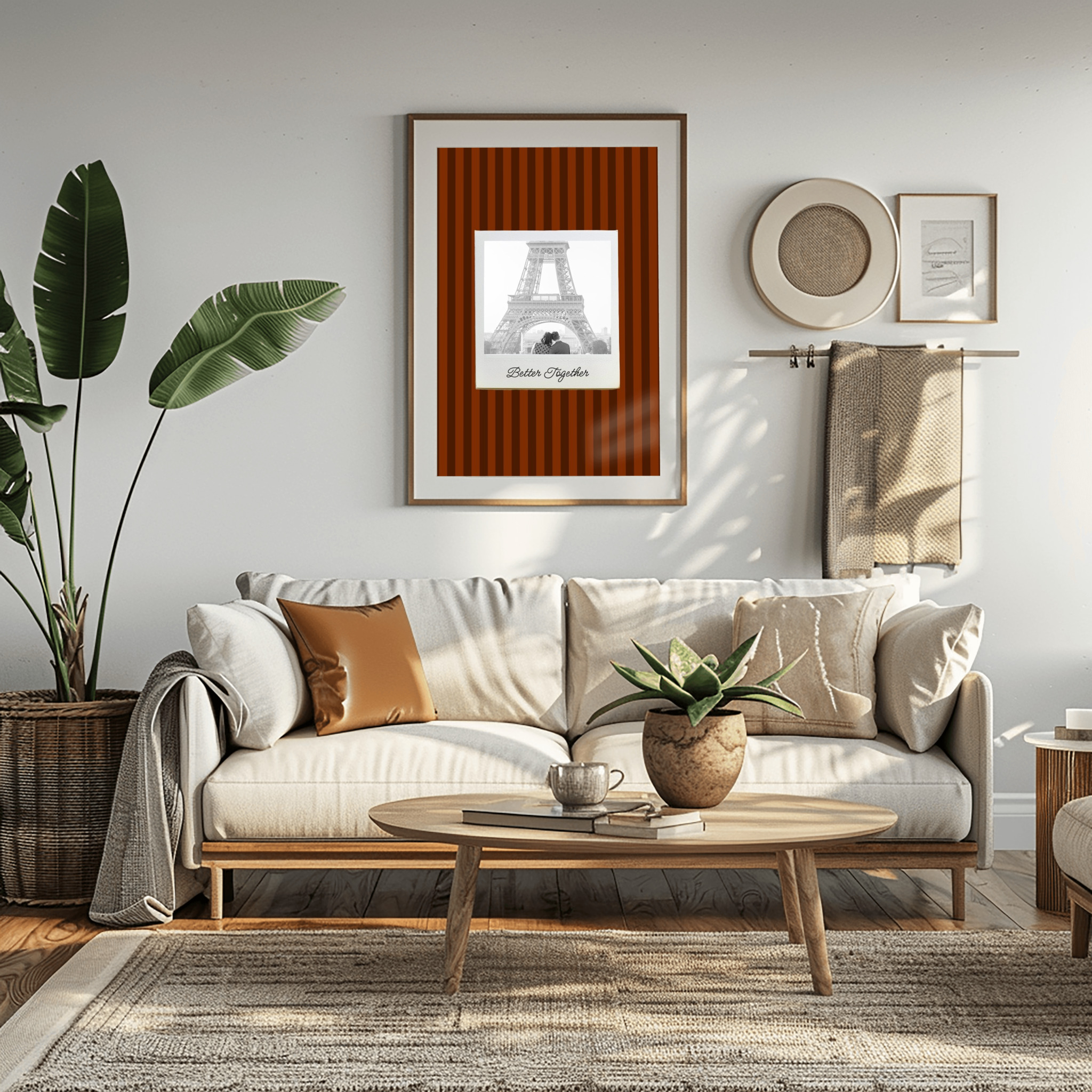 Fotoposter Dia auf gestreiftem Hintergrund