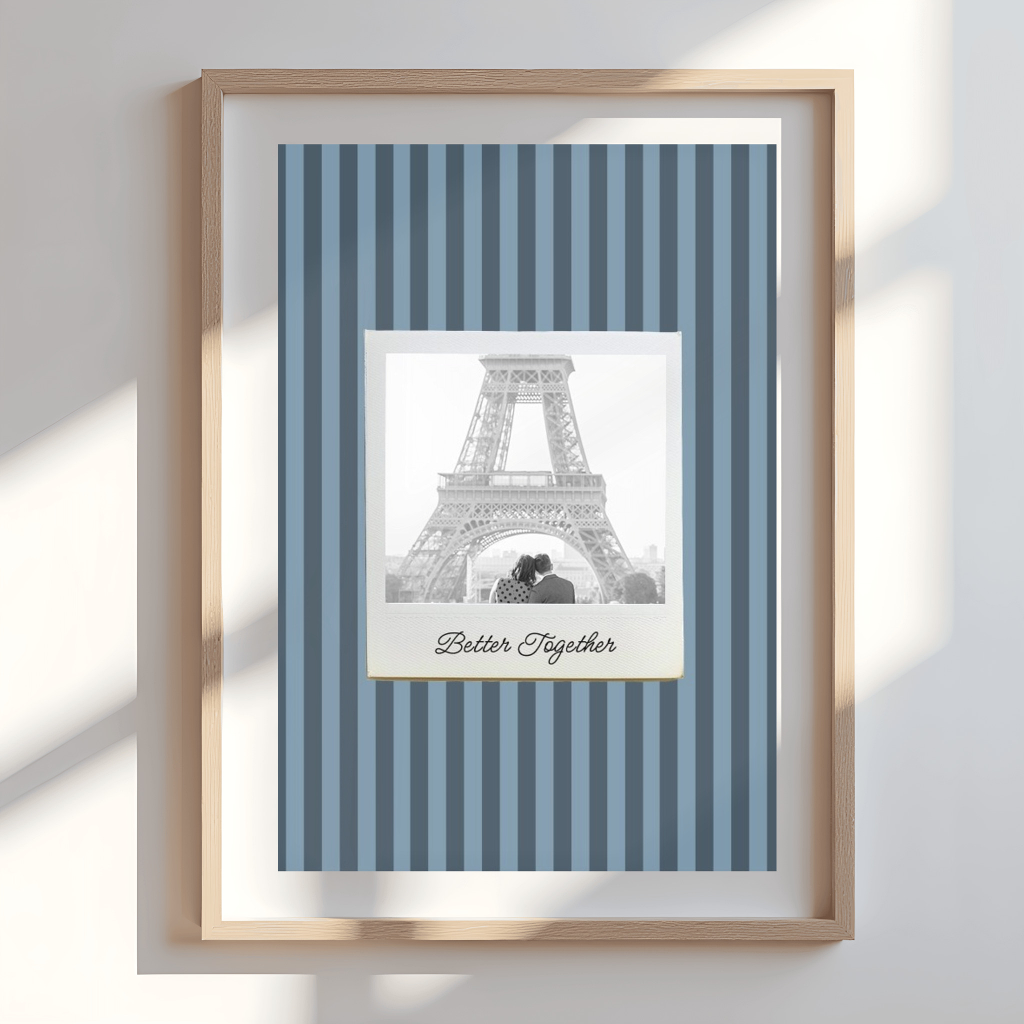 Fotoposter Dia auf gestreiftem Hintergrund