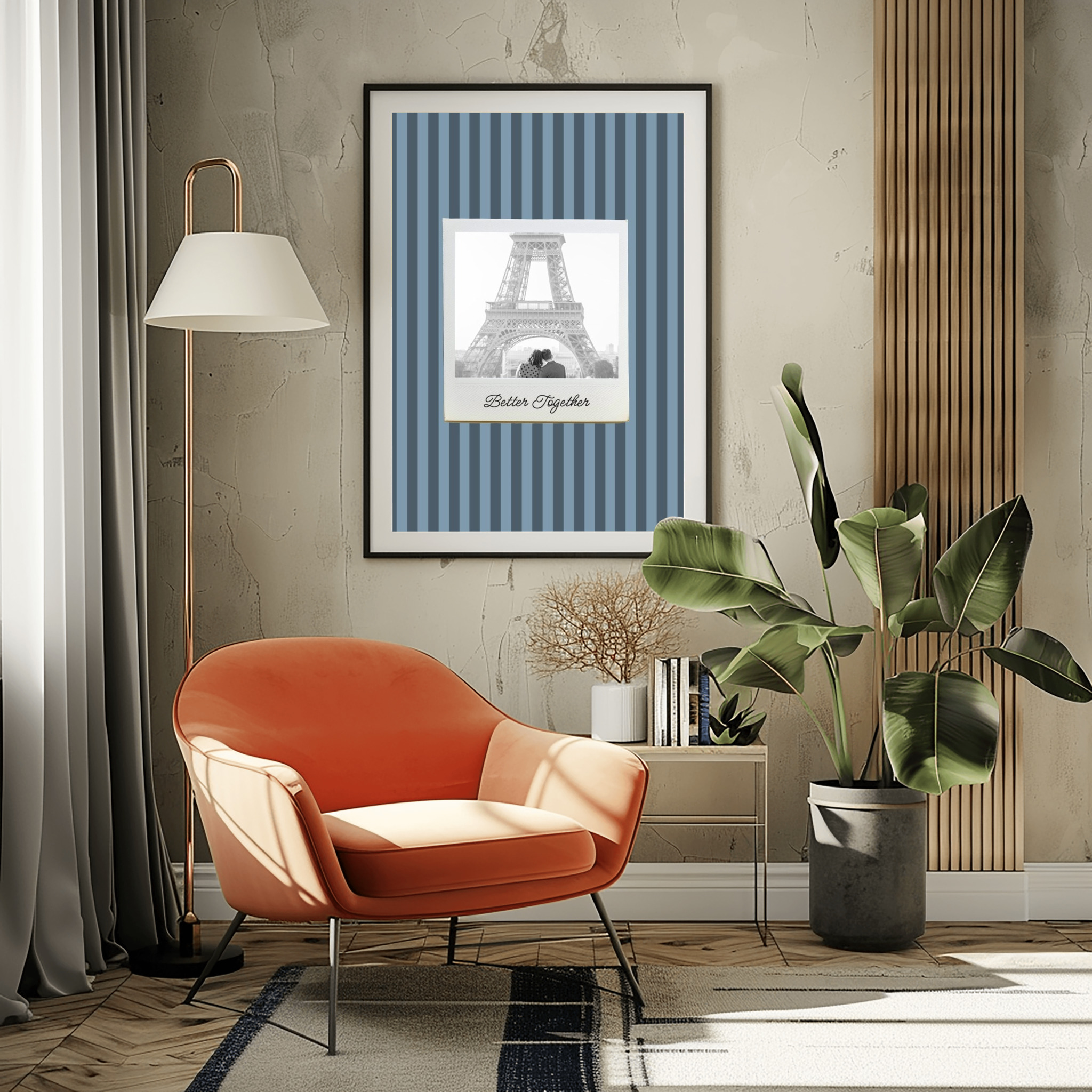 Fotoposter Dia auf gestreiftem Hintergrund