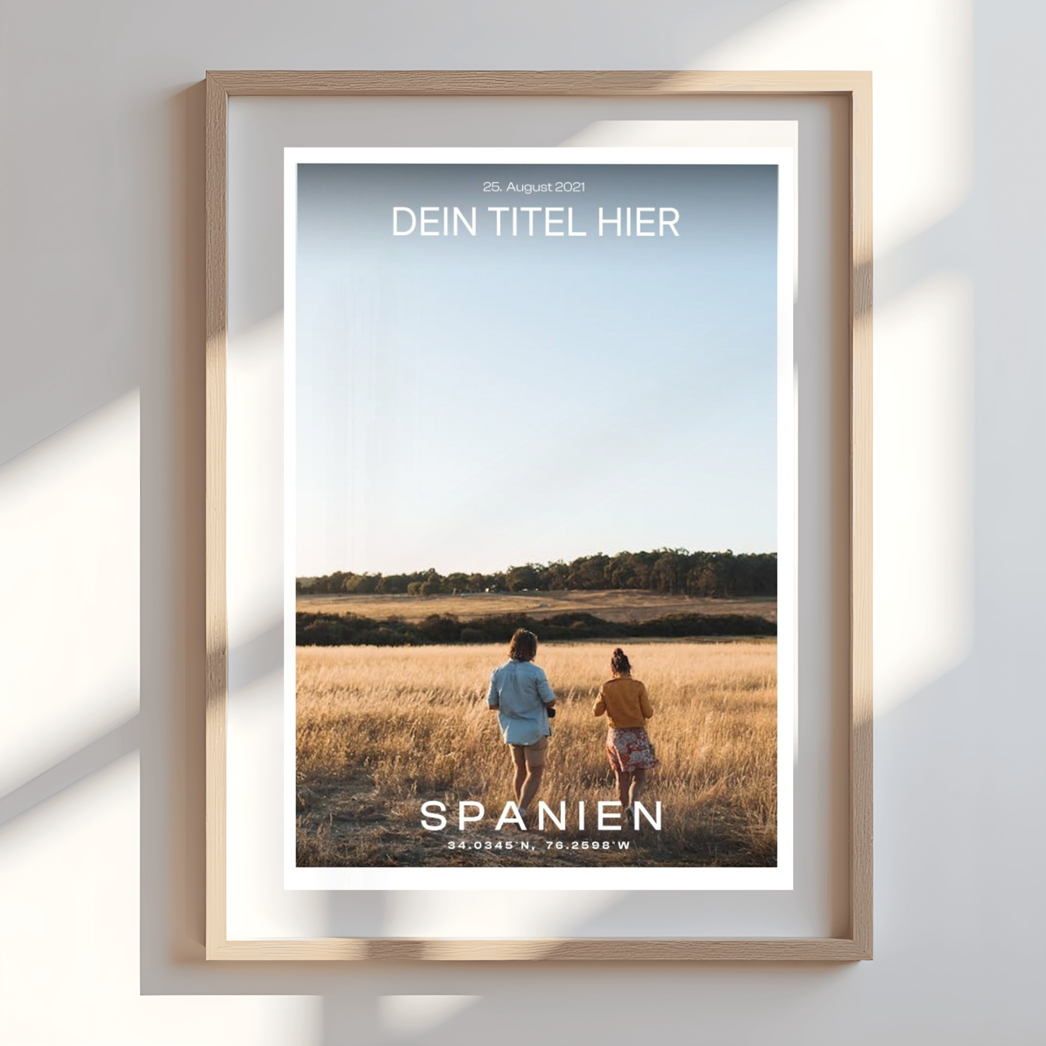 Personalisiertes Fotoposter mit Datum und Ort