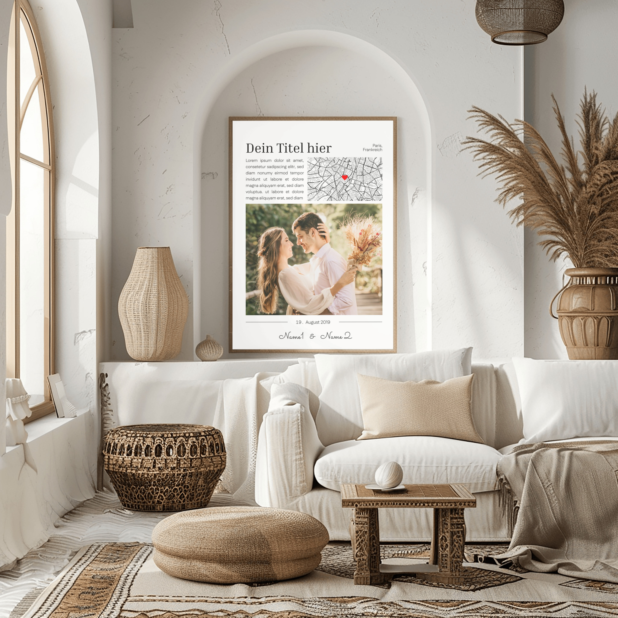 Gemeinsamer Moment Fotoposter mit Datum und Ort